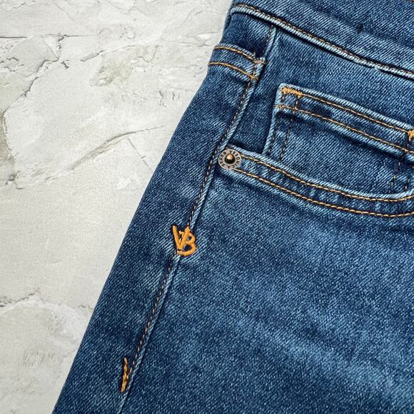 Veronica Beard Carly Kick Flare Kick Flare High Rise Jean SIZE 25 Bright Blue LA - Picture 5 of 11